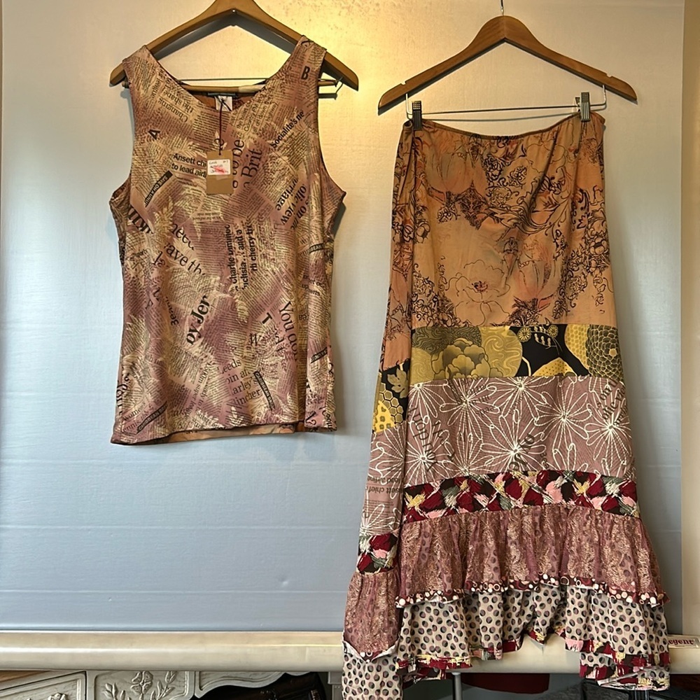 tank top and skirt nwt elastic waistline lagon look multiple colors